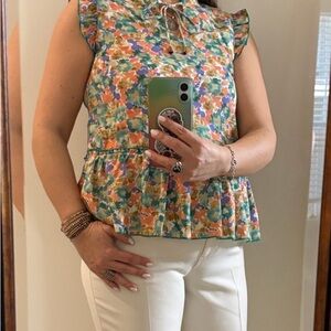 Joy Joy Yellow and White Striped Blouse